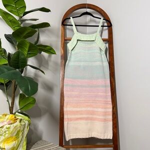 525 America SMALL Pastel Stripe Sweater Knit Tank Dress NEW